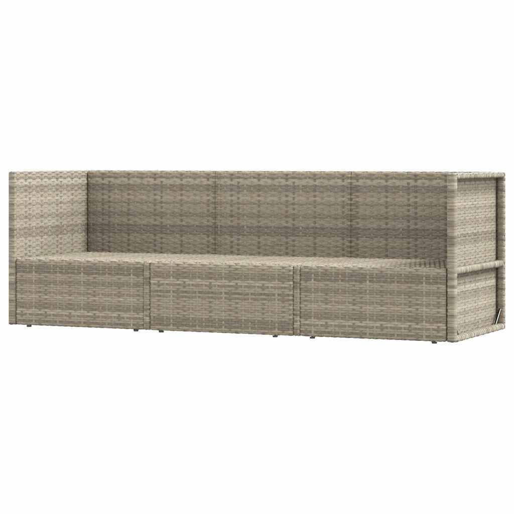 Thumbnail - vidaXL 3-tlg. Garten-Lounge-Set mit Kissen Grau Poly Rattan