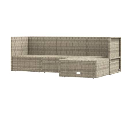 VidaXL Set De Muebles De Jardín 4 Pzas Y Cojines Ratán Sintético Gris ...