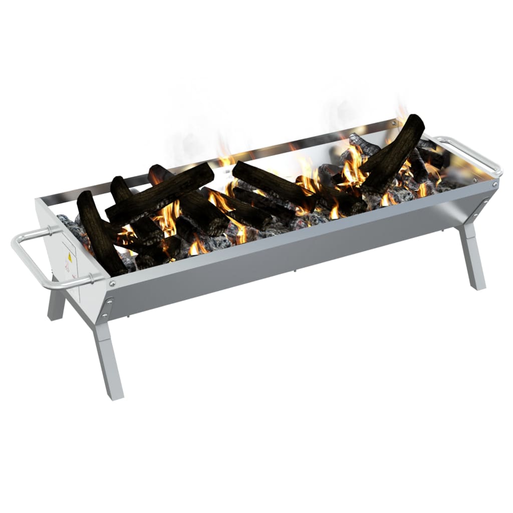vidaXL Barbecueplaat 118x42x30,5 cm roestvrij staal zilverkleurig afbeelding