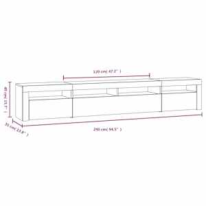 TV skříňka s LED osvětlením bílá 240x35x40 cm - obrázek 12