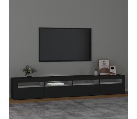 vidaXL TV-taso LED-valoilla musta 240x35x40 cm