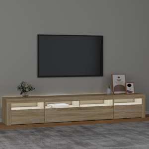 TV skříňka s LED osvětlením dub sonoma 240x35x40 cm - obrázek 3