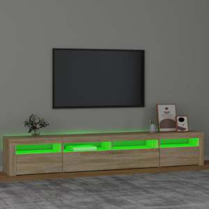 TV skříňka s LED osvětlením dub sonoma 240x35x40 cm - obrázek 4
