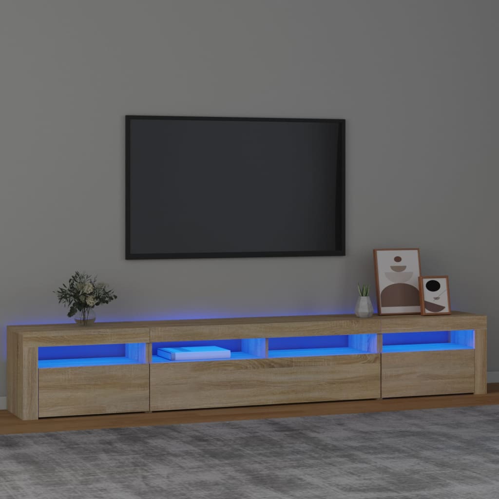 vidaXL Szafka TV z owietleniem LED, db sonoma, 240x35x40 cm