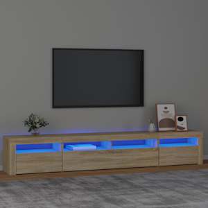 TV skříňka s LED osvětlením dub sonoma 240x35x40 cm - obrázek 1