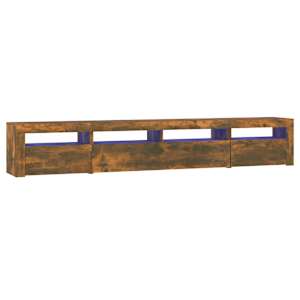 TV skříňka s LED osvětlením kouřový dub 240x35x40 cm - obrázek 2