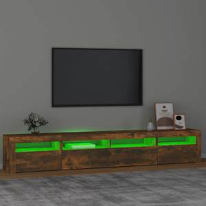 TV skříňka s LED osvětlením kouřový dub 240x35x40 cm - obrázek 4