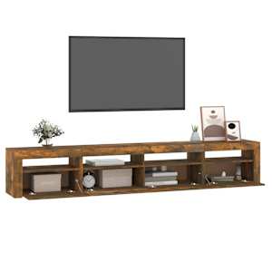 TV skříňka s LED osvětlením kouřový dub 240x35x40 cm - obrázek 6