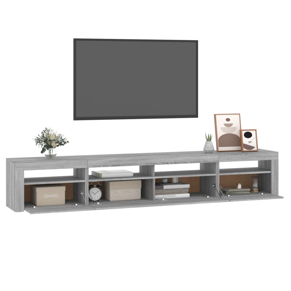 Meuble TV avec lumières LED Sonoma gris | meublestv.fr 7