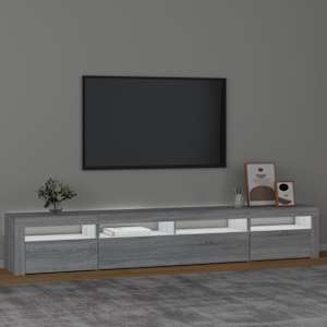 TV skříňka s LED osvětlením šedá sonoma 240x35x40 cm - obrázek 3