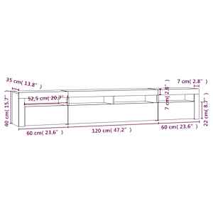 TV skříňka s LED osvětlením šedá sonoma 240x35x40 cm - obrázek 12