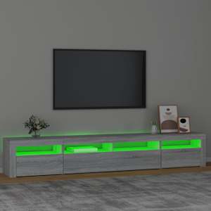TV skříňka s LED osvětlením šedá sonoma 240x35x40 cm - obrázek 4