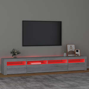 TV skříňka s LED osvětlením šedá sonoma 240x35x40 cm - obrázek 5