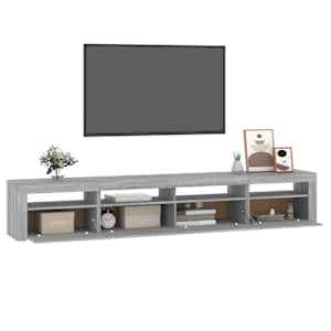 TV skříňka s LED osvětlením šedá sonoma 240x35x40 cm - obrázek 6