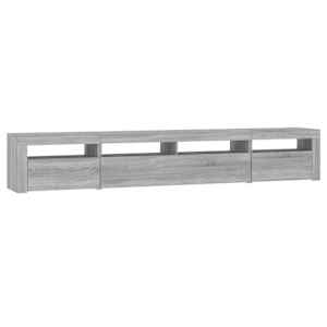 TV skříňka s LED osvětlením šedá sonoma 240x35x40 cm - obrázek 7