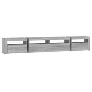 TV skříňka s LED osvětlením šedá sonoma 240x35x40 cm - obrázek 8