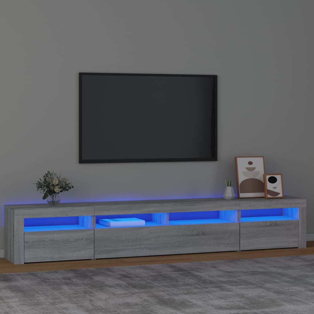Meuble TV avec lumières LED Sonoma gris | meublestv.fr 2