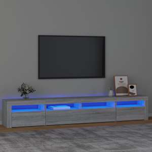 TV skříňka s LED osvětlením šedá sonoma 240x35x40 cm - obrázek 1