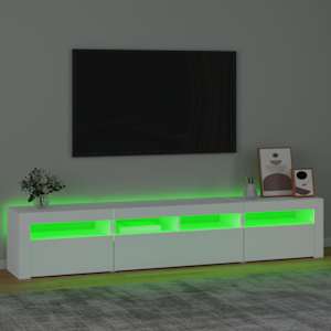 TV skříňka s LED osvětlením bílá 210 x 35 x 40 cm - obrázek 4