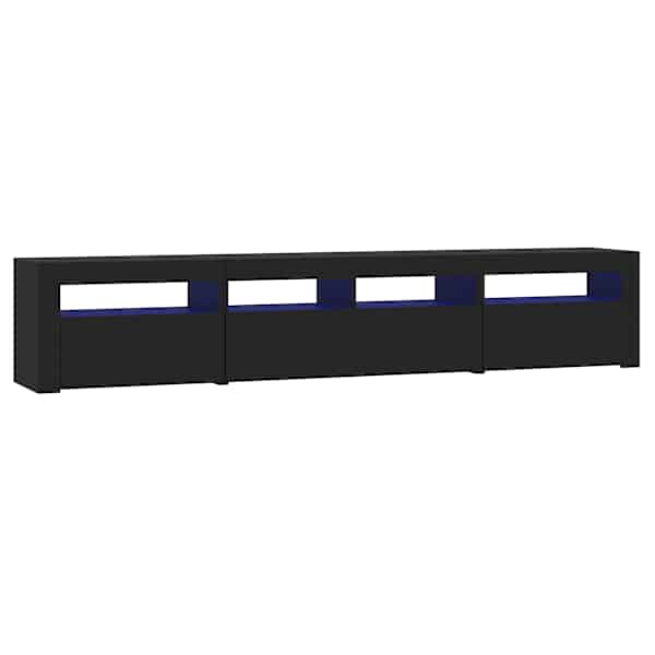vidaXL telerialus LED-tuledega, must, 210x35x40 cm