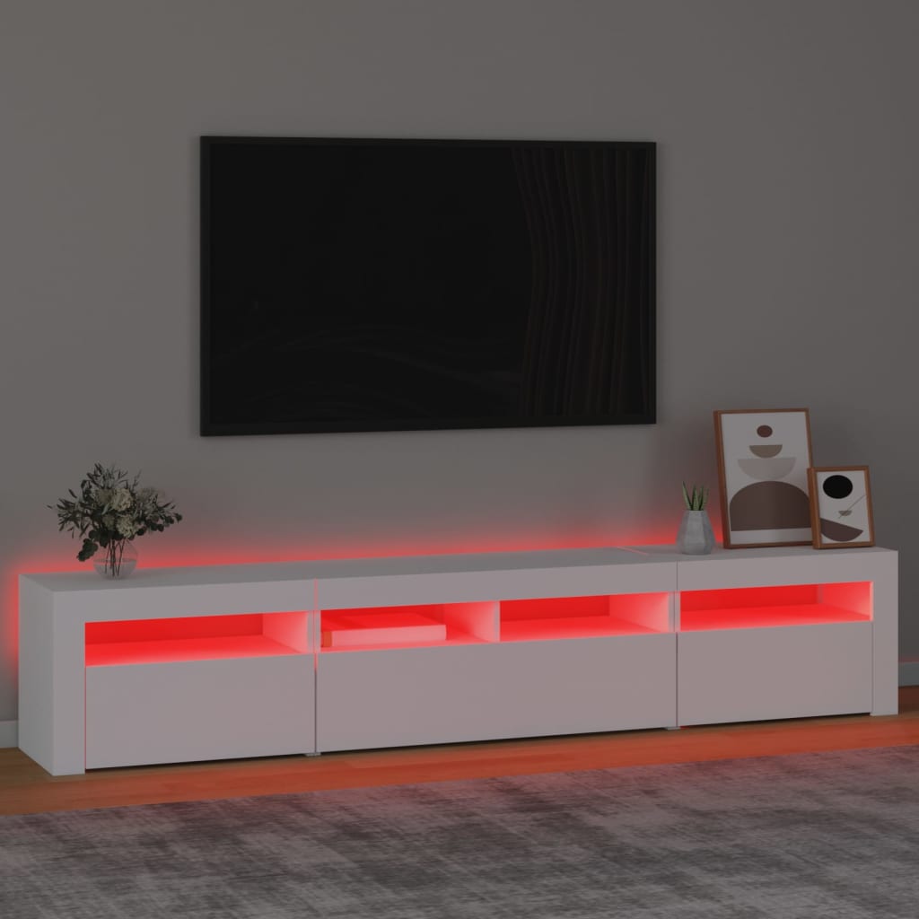 TV skrinka s LED svetlami čierna 210x35x40 cm