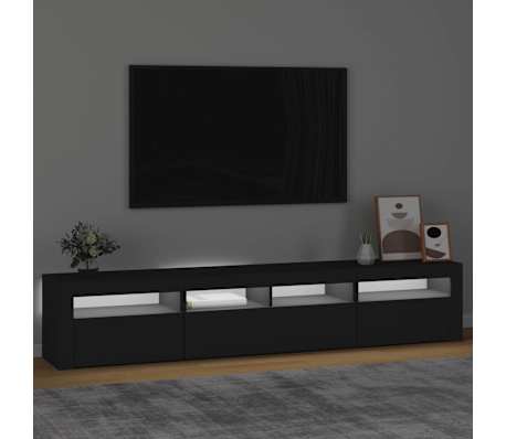 vidaXL Tv-meubel met LED-verlichting 210x35x40 cm zwart