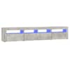 vidaXL telerialus LED-tuledega, betoonhall, 210x35x40 cm