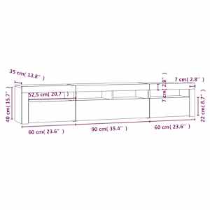 TV skříňka s LED osvětlením betonově šedá 210x35x40 cm - obrázek 12