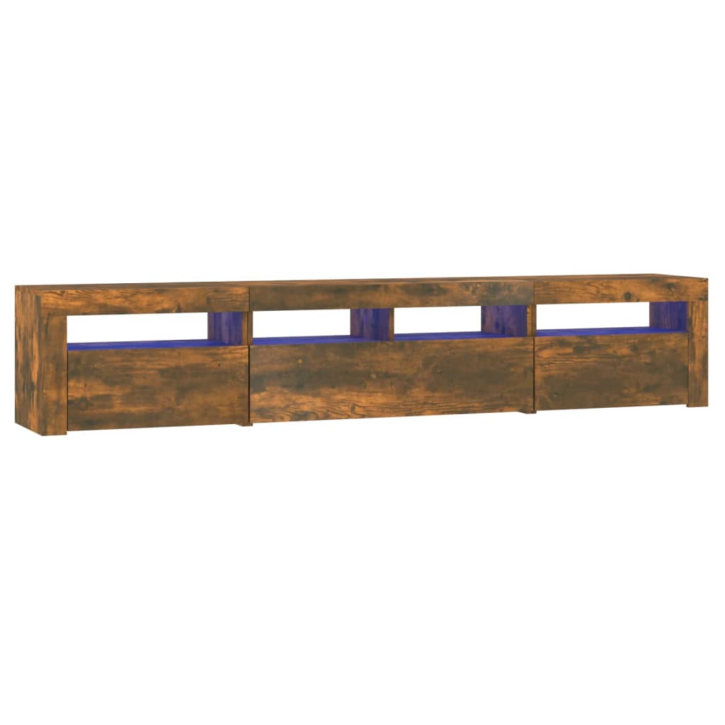 vidaXL TV skříňka s LED osvětlením kouřový dub 210 x 35 x 40 cm