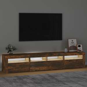 TV skříňka s LED osvětlením kouřový dub 210 x 35 x 40 cm - obrázek 3