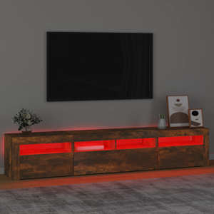 TV skříňka s LED osvětlením kouřový dub 210 x 35 x 40 cm - obrázek 5