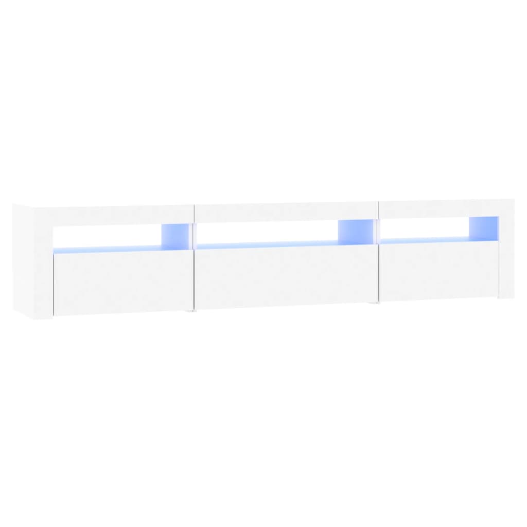 Afbeelding van vidaXL Tv-meubel met LED-verlichting 195x35x40 cm wit