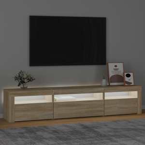 TV skříňka s LED osvětlením dub sonoma 195 x 35 x 40 cm - obrázek 3