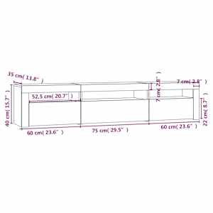 TV skříňka s LED osvětlením dub sonoma 195 x 35 x 40 cm - obrázek 12