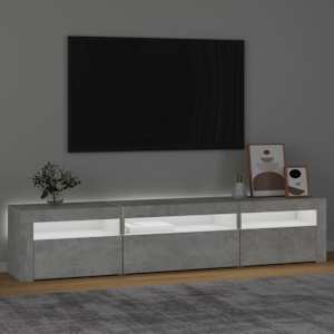 TV skříňka s LED osvětlením betonově šedá 195x35x40 cm - obrázek 3