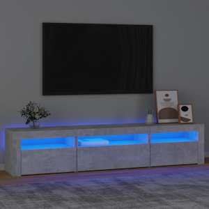 TV skříňka s LED osvětlením betonově šedá 195x35x40 cm - obrázek 1