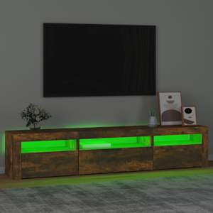 TV skříňka s LED osvětlením kouřový dub 195x35x40 cm - obrázek 4