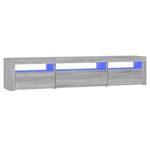 TV skříňka s LED osvětlením šedá sonoma 195x35x40 cm - obrázek 2