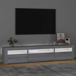 TV skříňka s LED osvětlením šedá sonoma 195x35x40 cm - obrázek 3