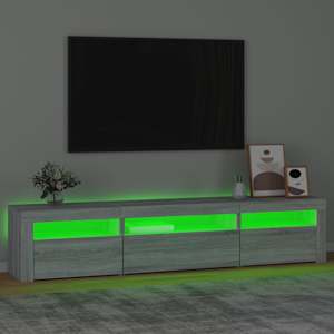 TV skříňka s LED osvětlením šedá sonoma 195x35x40 cm - obrázek 4