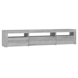 TV skříňka s LED osvětlením šedá sonoma 195x35x40 cm - obrázek 7