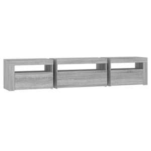 TV skříňka s LED osvětlením šedá sonoma 195x35x40 cm - obrázek 8