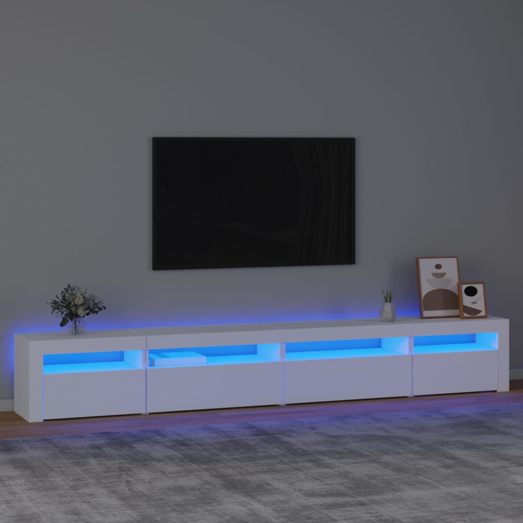 С LED осветление, бял, 270x35x40 см