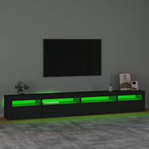TV skříňka s LED osvětlením černá 270 x 35 x 40 cm - obrázek 4