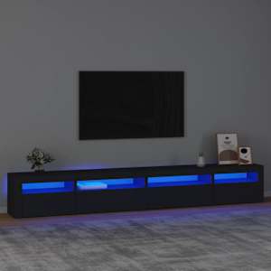 TV skříňka s LED osvětlením černá 270 x 35 x 40 cm - obrázek 1