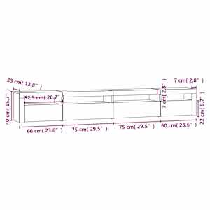 TV skříňka s LED osvětlením dub sonoma 270 x 35 x 40 cm - obrázek 12