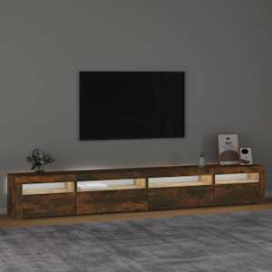 TV skříňka s LED osvětlením kouřový dub 270 x 35 x 40 cm - obrázek 3