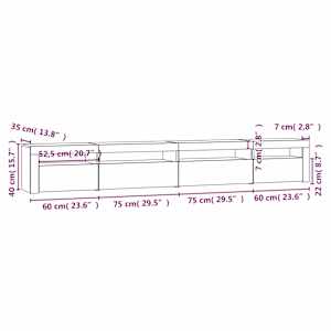 TV skříňka s LED osvětlením kouřový dub 270 x 35 x 40 cm - obrázek 12