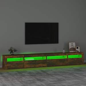 TV skříňka s LED osvětlením kouřový dub 270 x 35 x 40 cm - obrázek 4