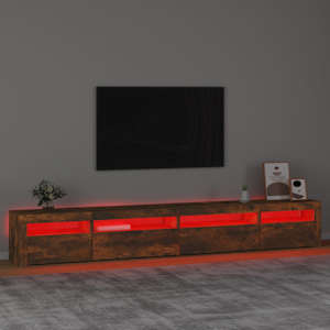 TV skříňka s LED osvětlením kouřový dub 270 x 35 x 40 cm - obrázek 5